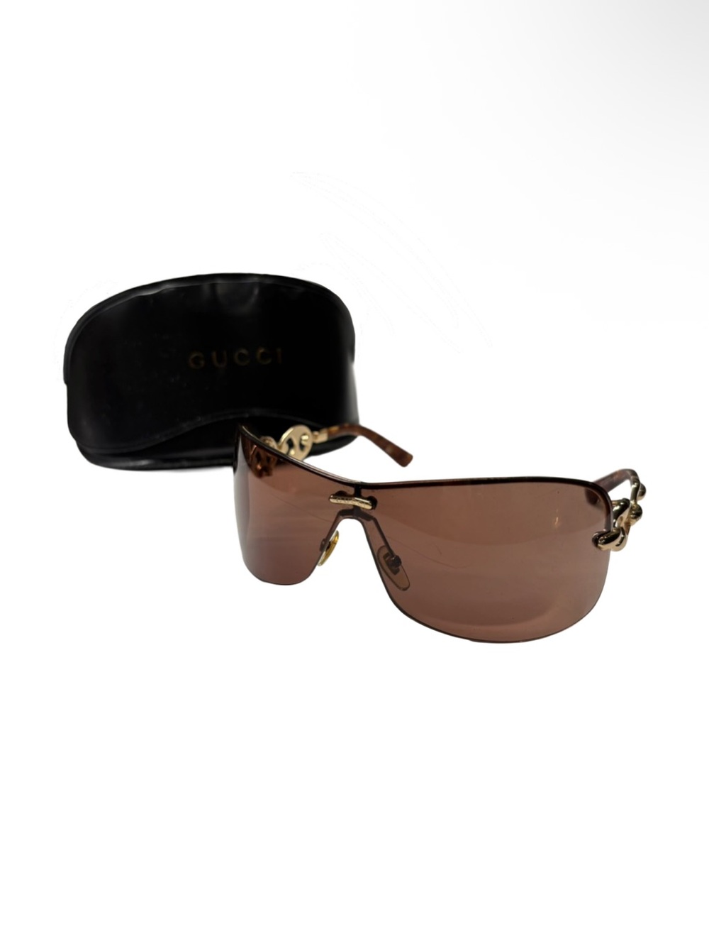 Gucci GG 2772/S Vintage Shield Sunglasses Chain Link Accents with Case
